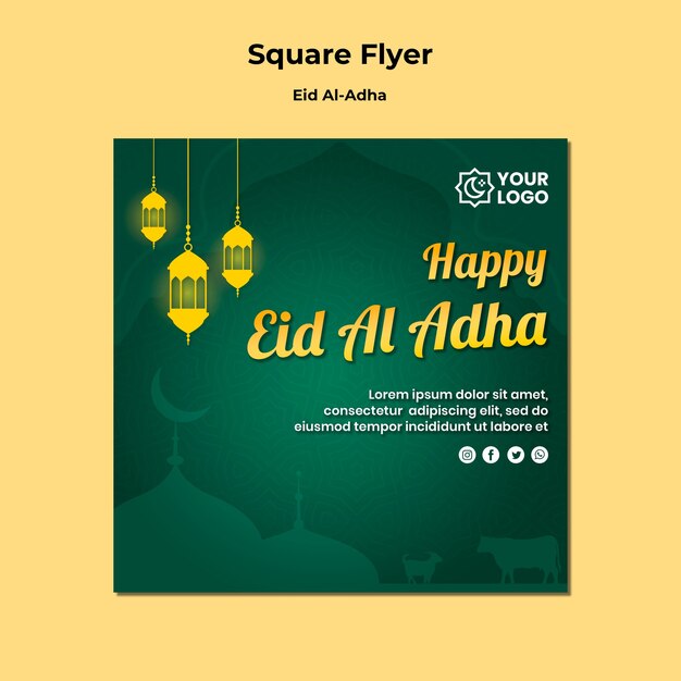 Tema volantino di Eid al adha