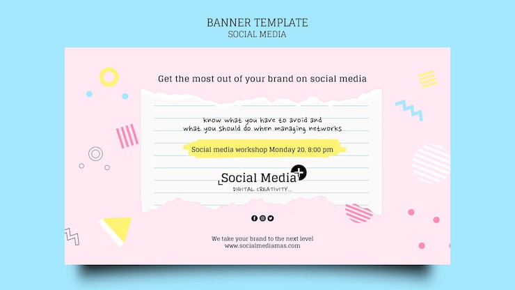 PSD Gratis templat banner desain agensi pemasaran media sosial