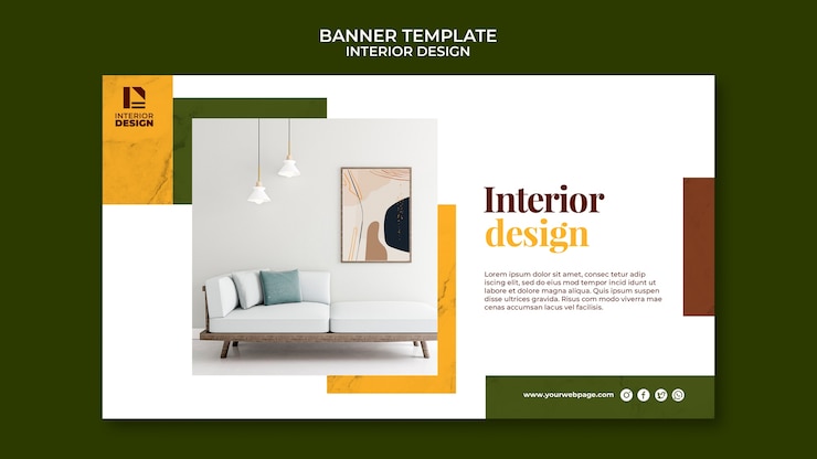 PSD Gratis templat banner desain interior