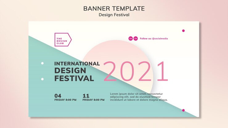 PSD Gratis templat banner festival desain