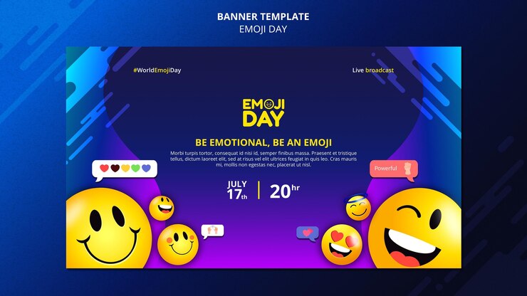 PSD Gratis templat banner hari emoji