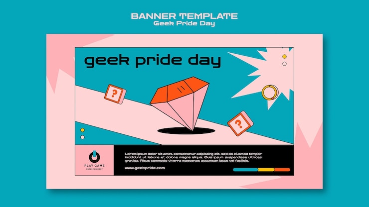 PSD Gratis templat banner hari kebanggaan geek