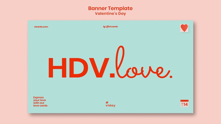 PSD Gratis templat banner horizontal hari valentine