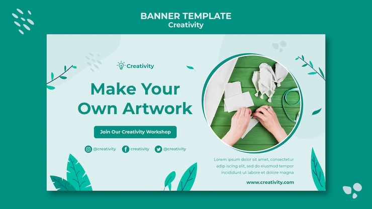 PSD Gratis templat banner horizontal seni kertas