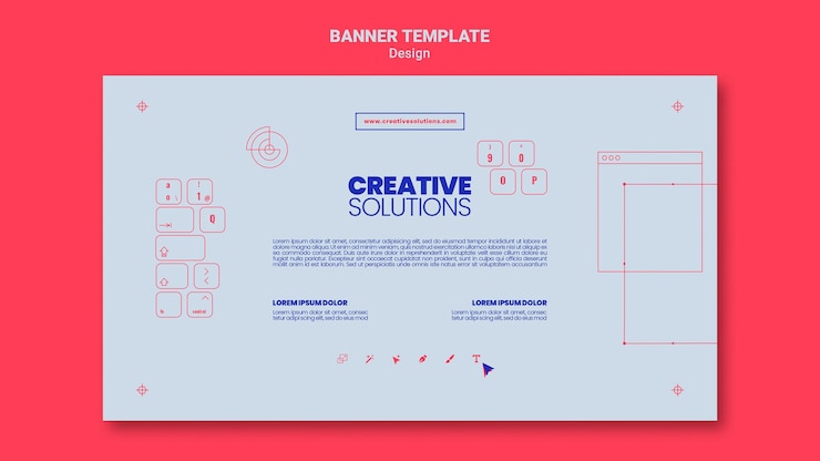 PSD Gratis templat banner horizontal untuk solusi bisnis kreatif