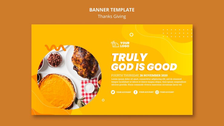 PSD Gratis templat banner konsep thanksgiving