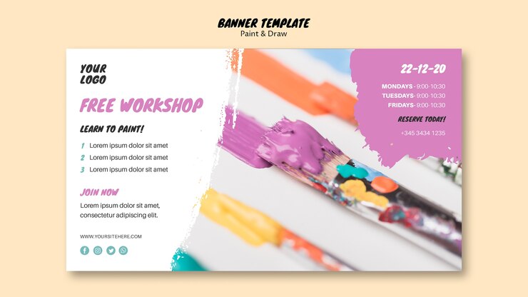 PSD Gratis templat banner lokakarya gratis