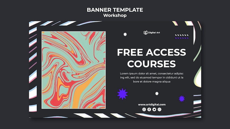 PSD Gratis templat banner lokakarya