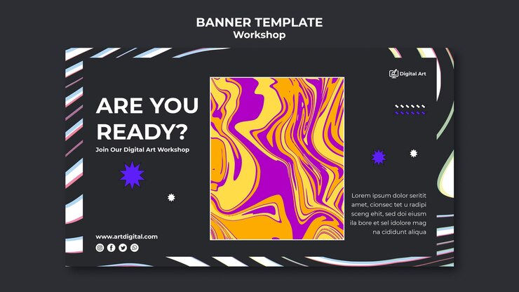 PSD Gratis templat banner lokakarya