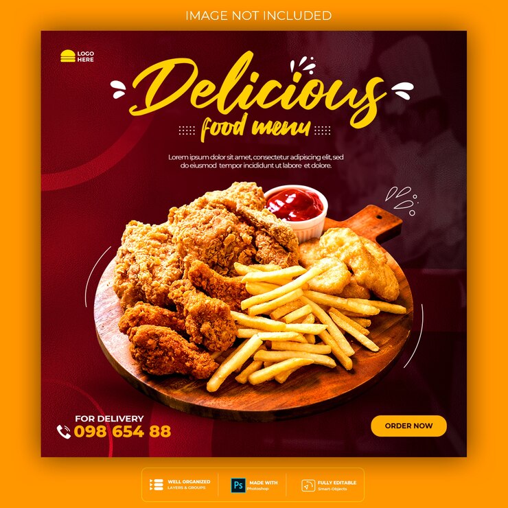 PSD Gratis templat banner makanan