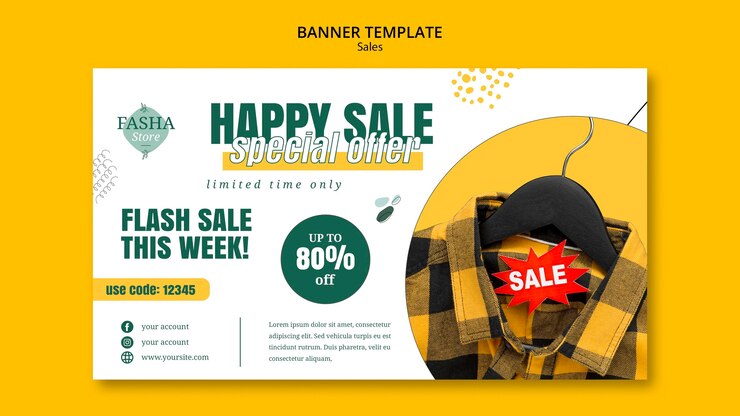 PSD Gratis templat banner penjualan fashion