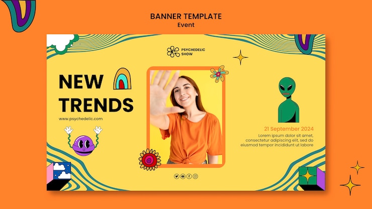 PSD Gratis templat banner tren mode baru