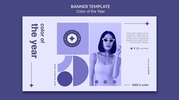 PSD Gratis templat banner warna tahun ini 2022