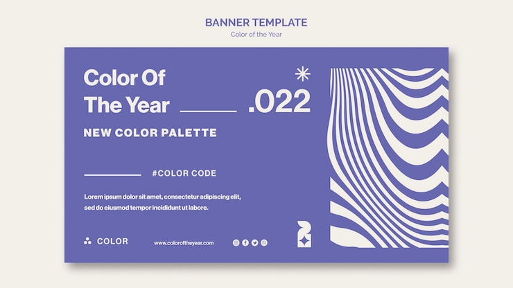 PSD Gratis templat banner warna tahun ini 2022