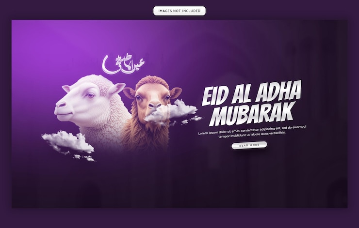 PSD Gratis templat banner web festival islami idul adha mubarak