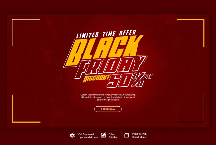 PSD Gratis templat banner web super sale black friday