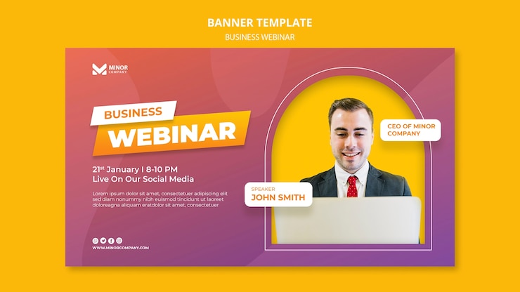 PSD Gratis templat banner webinar bisnis