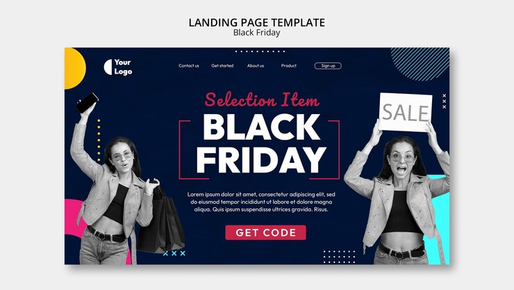 PSD Gratis templat black friday desain datar