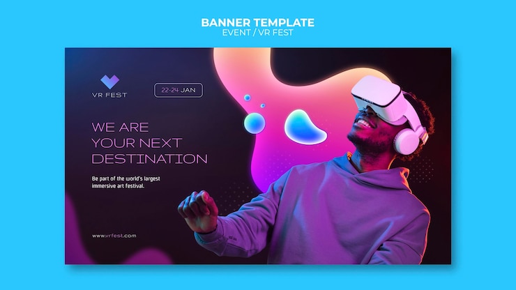 PSD Gratis templat desain banner acara vr