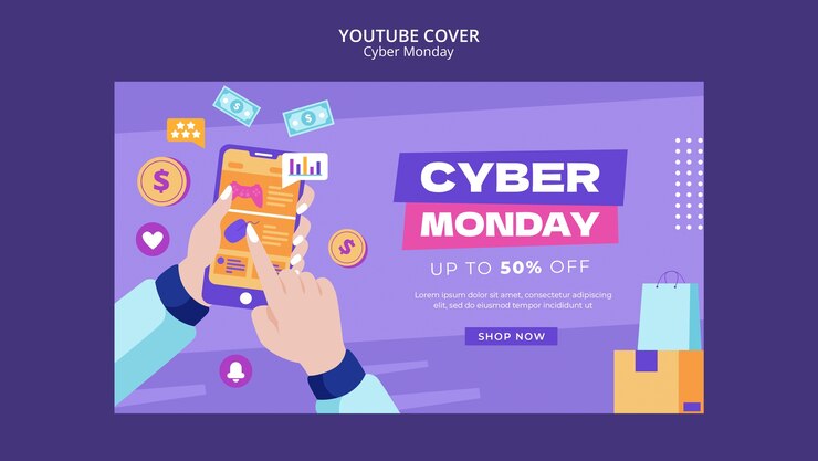 PSD Gratis templat desain cyber monday