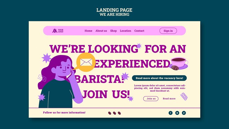PSD Gratis templat desain datar kami sedang merekrut