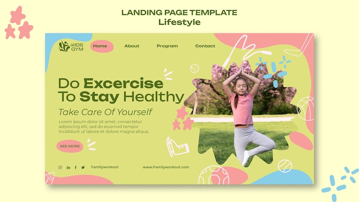 PSD Gratis templat desain gaya hidup desain datar