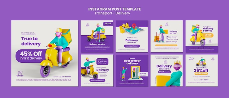 PSD Gratis templat desain pengiriman