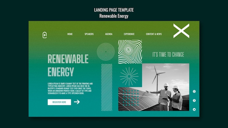 PSD Gratis templat energi terbarukan gradien
