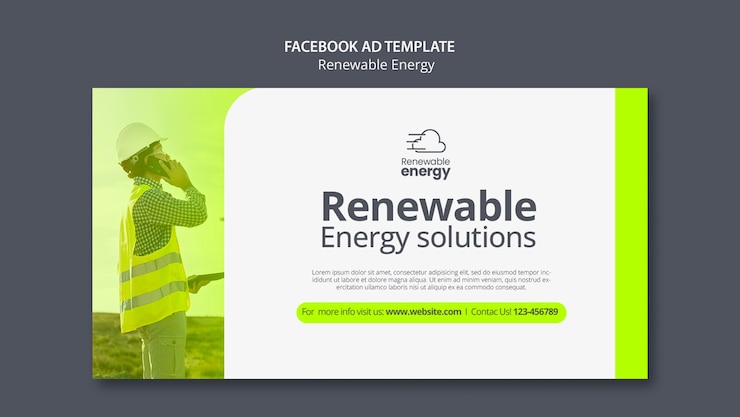PSD Gratis templat facebook energi terbarukan