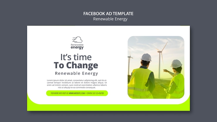 PSD Gratis templat facebook energi terbarukan