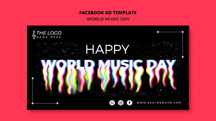 PSD Gratis templat facebook hari musik dunia