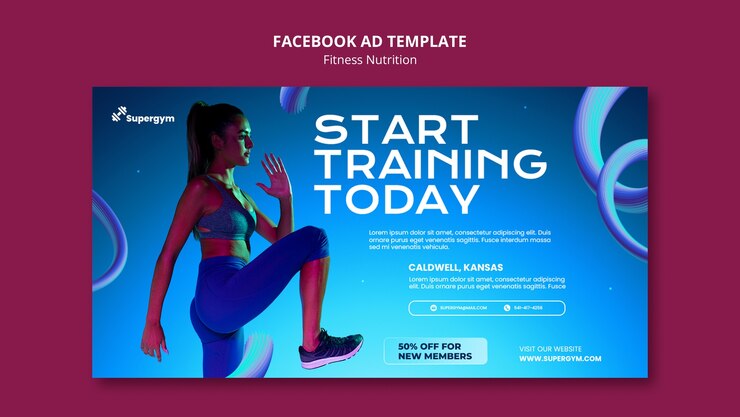 PSD Gratis templat facebook nutrisi kebugaran