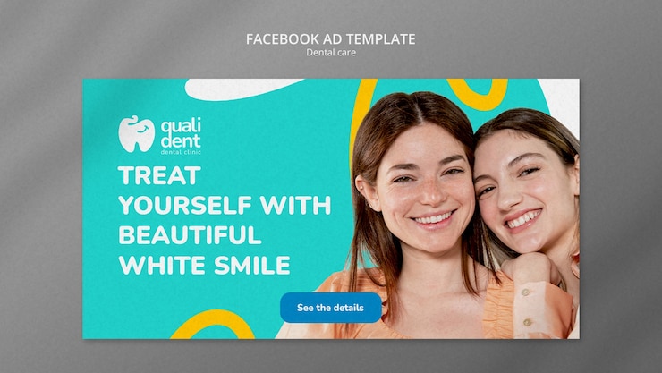 PSD Gratis templat facebook perawatan gigi desain datar