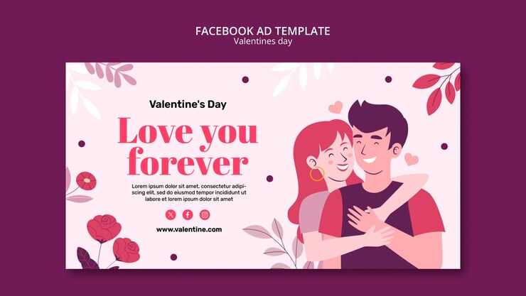 PSD Gratis templat facebook perayaan hari valentine