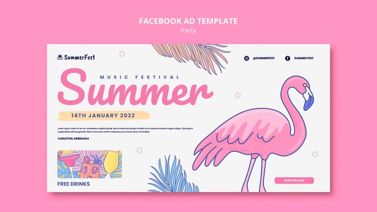 PSD Gratis templat facebook perayaan pesta