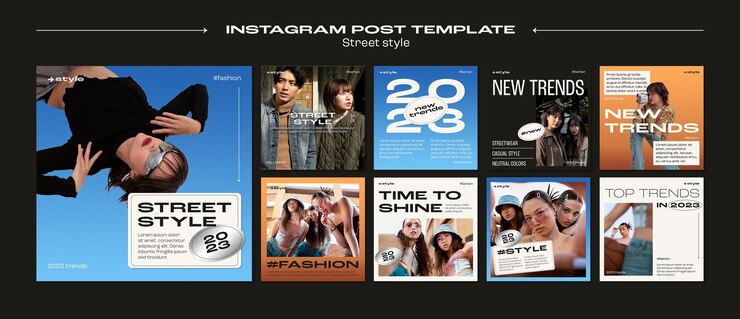 PSD Gratis templat fashion desain datar