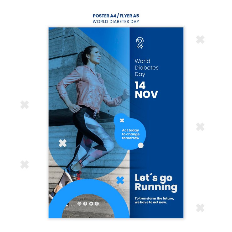 PSD Gratis templat flyer hari diabetes sedunia