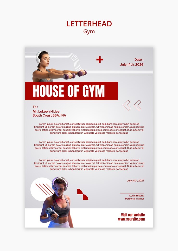 PSD Gratis templat gym desain datar