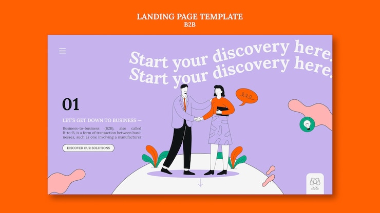 PSD Gratis templat halaman arahan bisnis ke bisnis