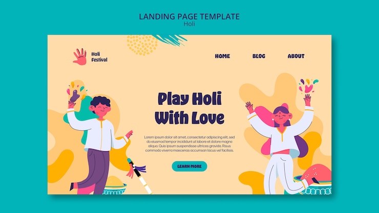 PSD Gratis templat holi desain datar