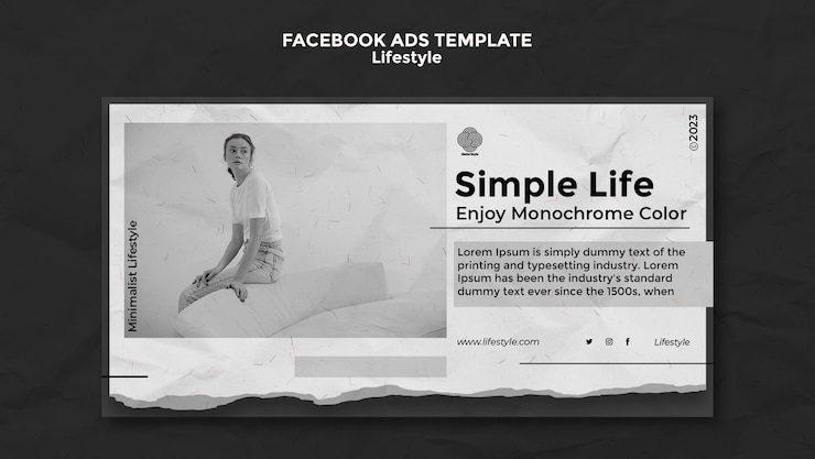 PSD Gratis templat iklan facebook gaya hidup desain datar