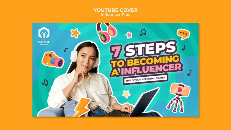 PSD Gratis templat influencer desain datar