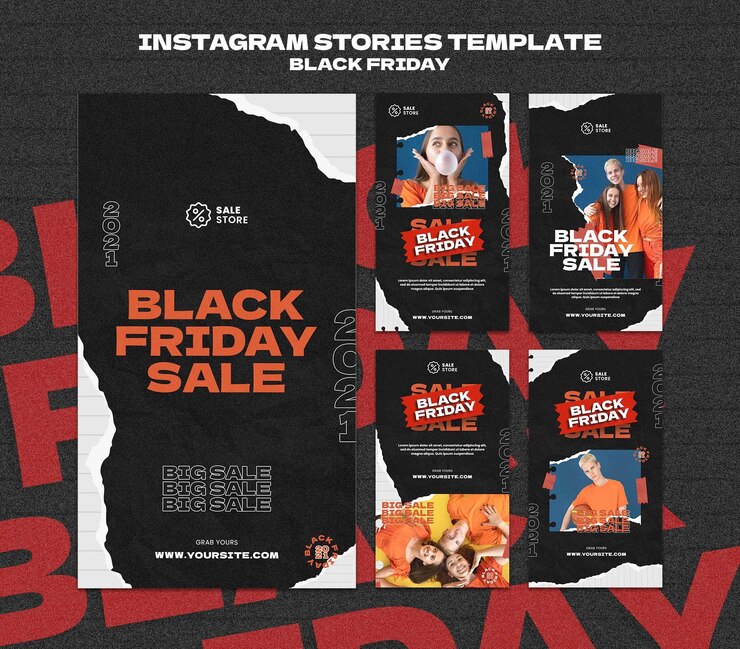 PSD Gratis templat instagram black friday