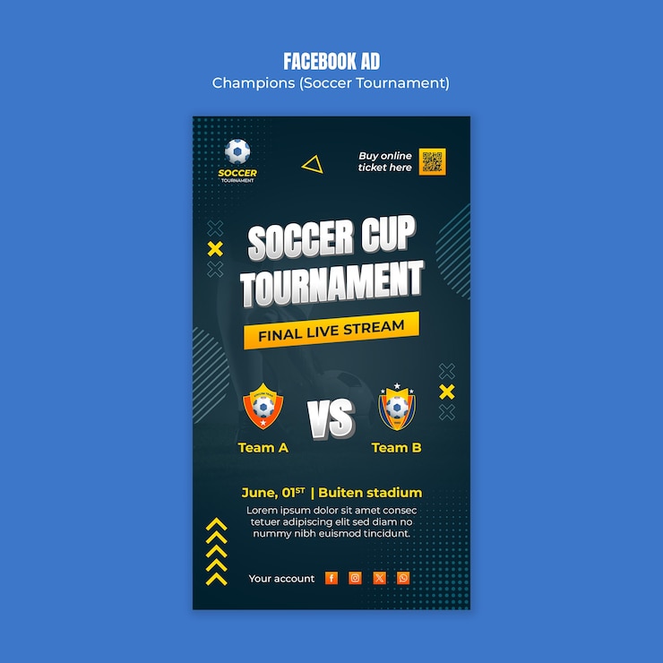 PSD Gratis templat juara sepak bola