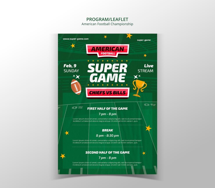 PSD Gratis templat kejuaraan sepak bola amerika