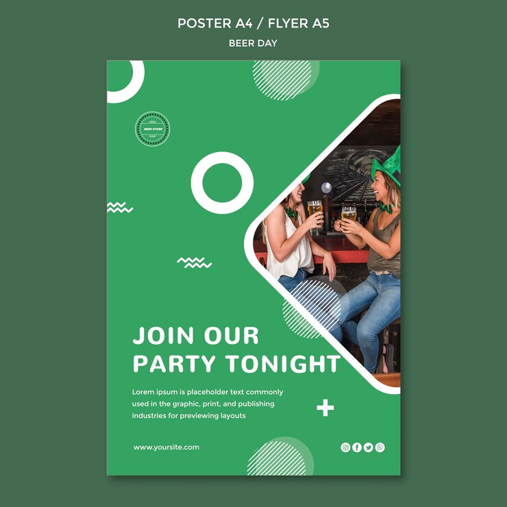 PSD Gratis templat konsep poster hari bir
