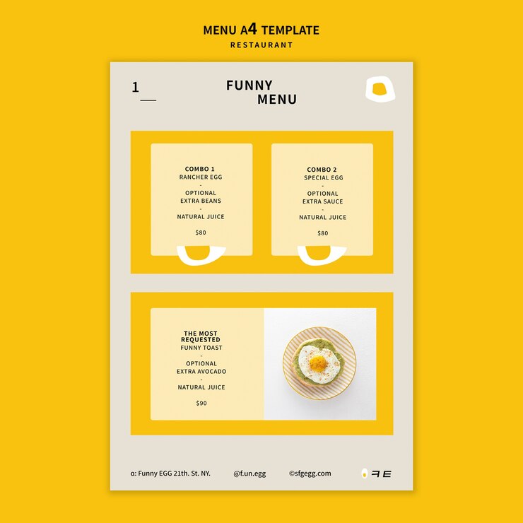 PSD Gratis templat menu restoran
