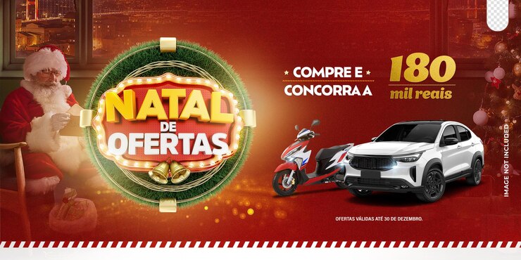 PSD Gratis templat pemasaran media sosial psd 3d selamat natal dalam bahasa portugis di brazil feliz natal