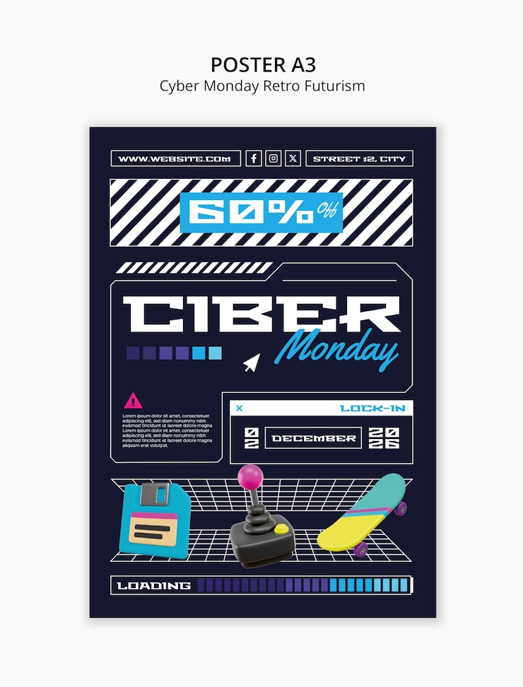 PSD Gratis templat perayaan cyber monday