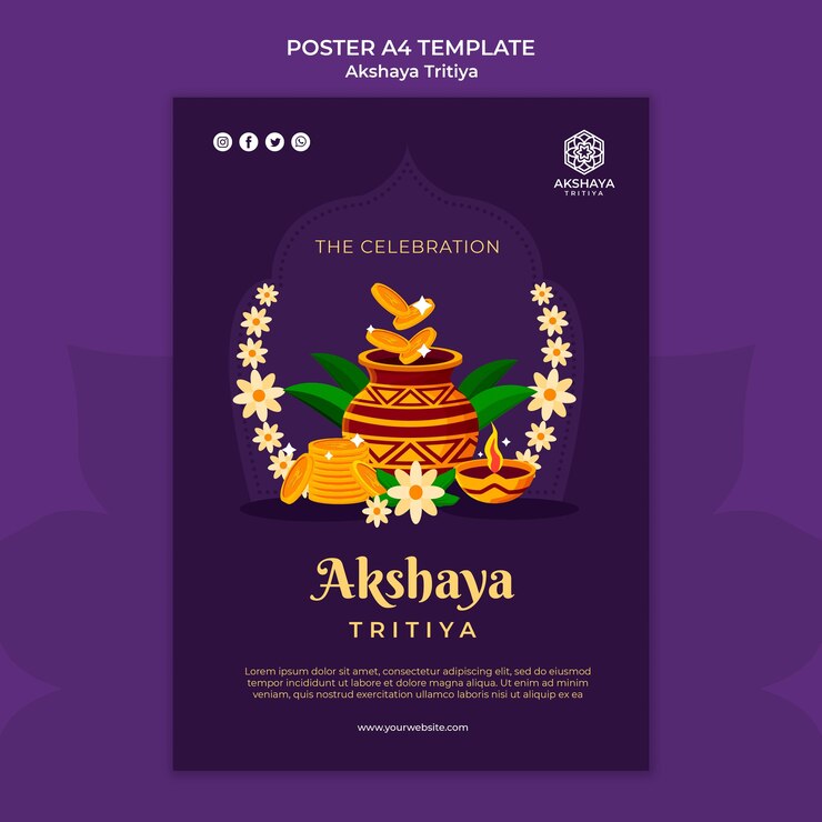 PSD Gratis templat poster akshaya tritiya